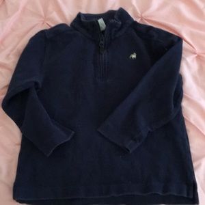 Crewcuts 3/4 zip, navy with bulldog emblem